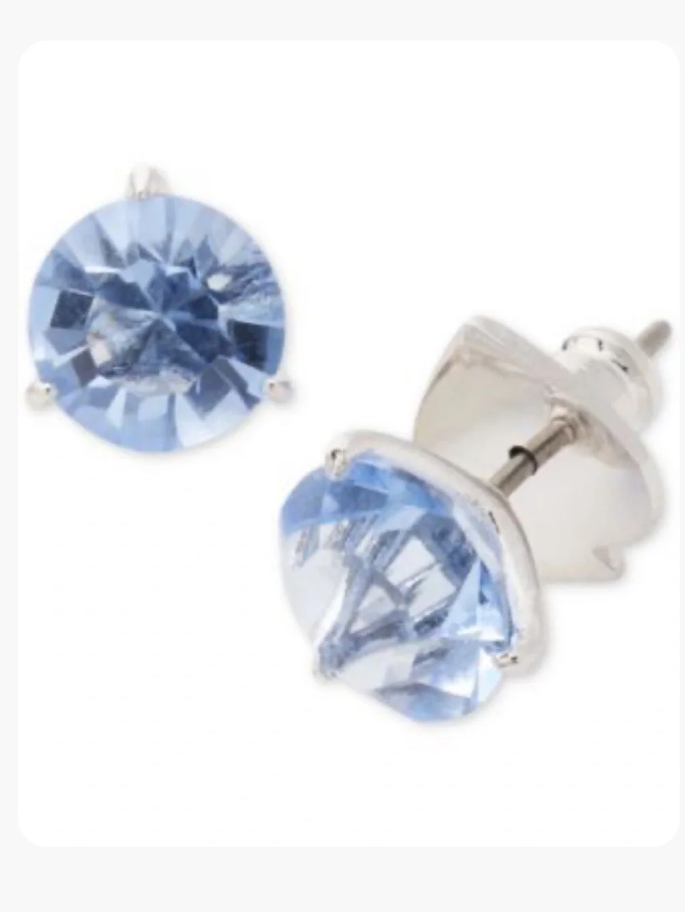 Kate Spade Rise & Shine Stud Earrings light sapphire Blue large size 0.43